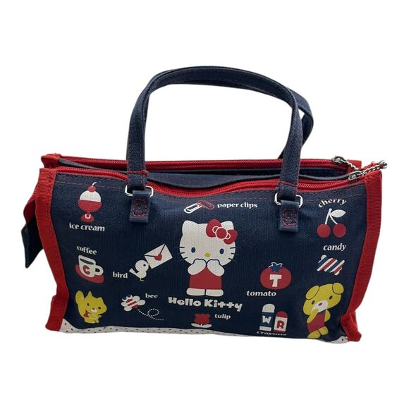 2007 Sanrio Smiles Hello Kitty Rorry Bear Rabbit Navy Red Art Supply Pouch Bag - Picture 6 of 13